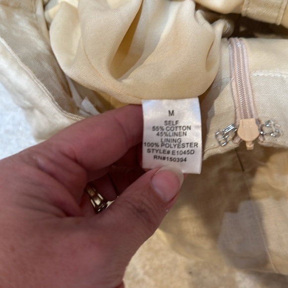 American Threads Cream Linen Button Front Backless Halter Dress M - Picture 9 of 9